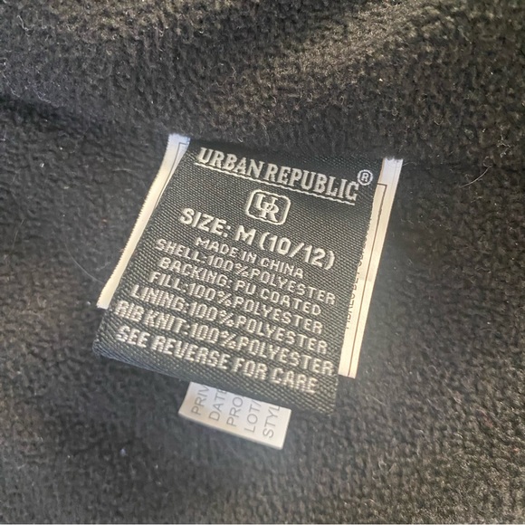 Urban Republic black polyester camo jacket size m 10/12 - Picture 4 of 4